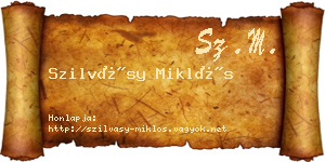Szilvásy Miklós névjegykártya