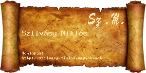 Szilvásy Miklós névjegykártya
