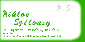 miklos szilvasy business card